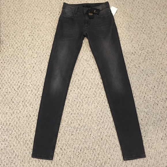 NWT Maje Skinny Taille Haute Grey Jeans size 24 - Picture 1 of 12